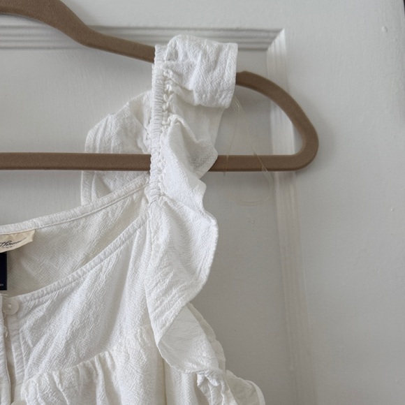 NWT Universal Thread White Ruffle Button-Front Dress - Picture 3 of 8